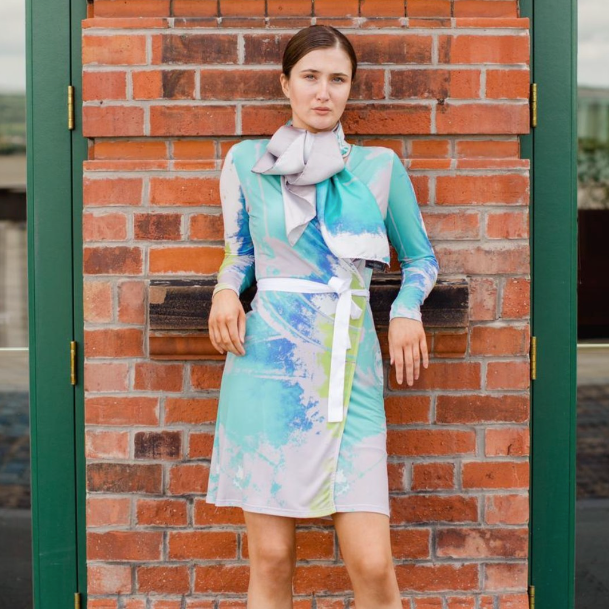 The Steam Train Wheel Silk Square Scarf