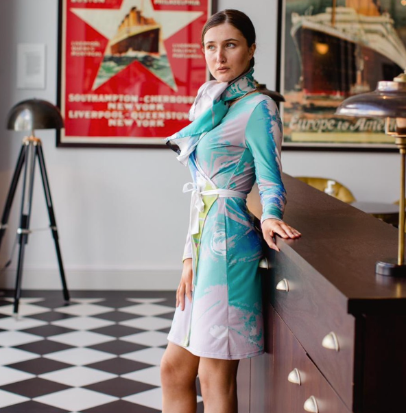 The Steam Train Wheel Silk Square Scarf