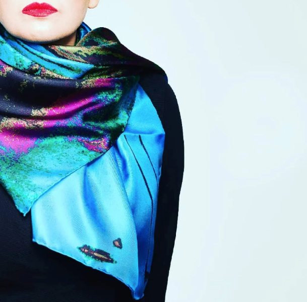 The Steam Train Wheel Silk Square