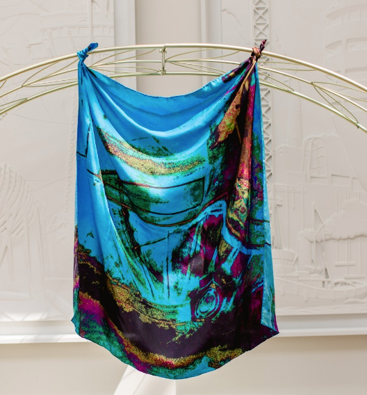 The Steam Train Wheel Silk Square