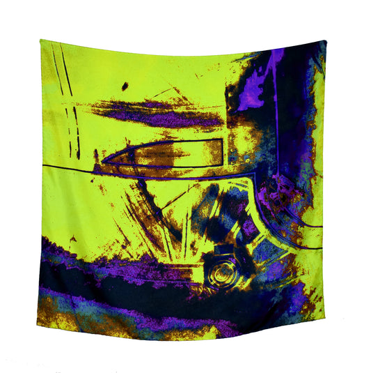 The Steam Train Wheel Silk Square