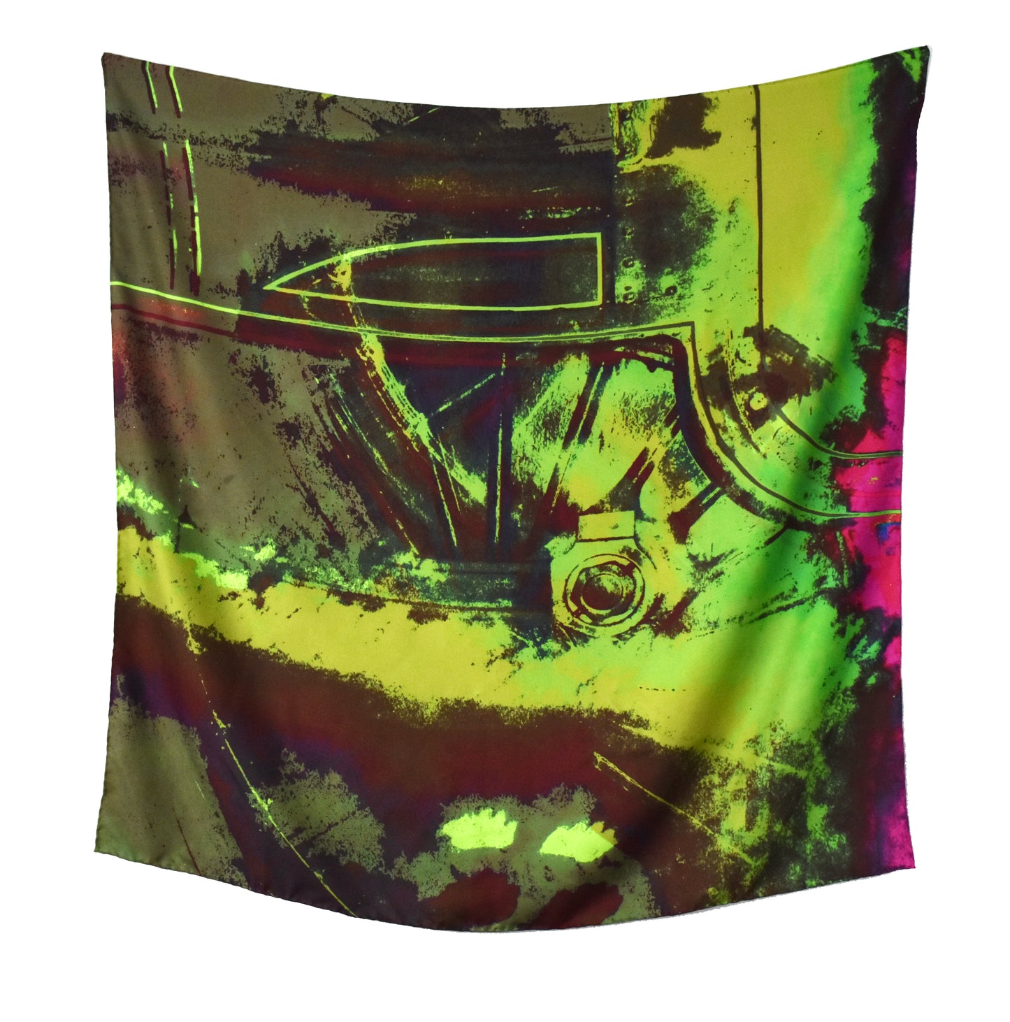 The Steam Train Wheel Silk Square