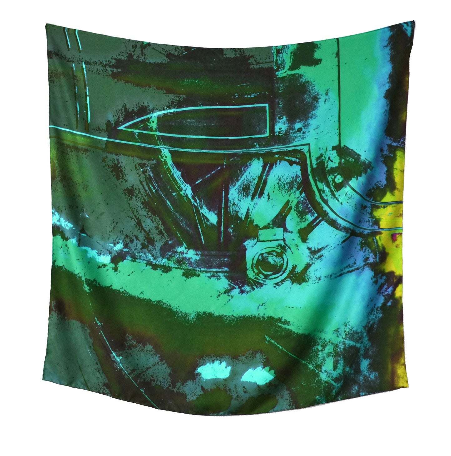 The Steam Train Wheel Silk Square