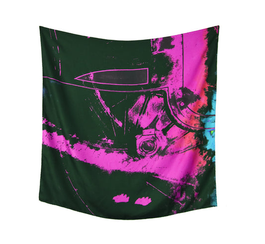 The Steam Train Wheel Silk Square