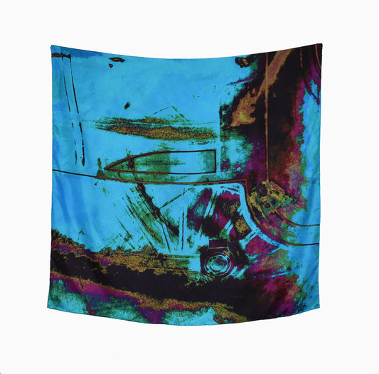 The Steam Train Wheel Silk Square